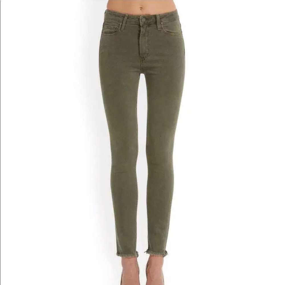 Brand New Paige Horton Ankle Peg Jean - Olive NWT